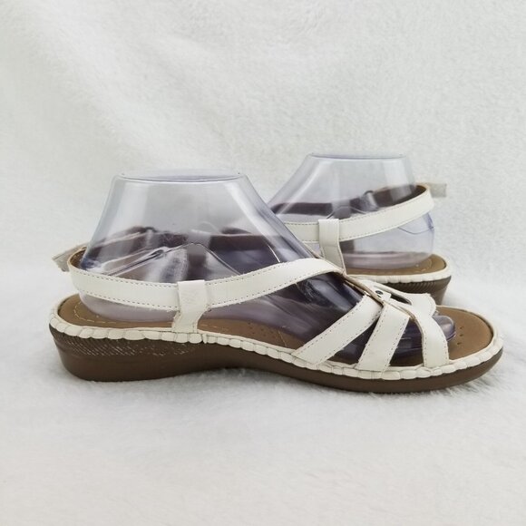 ✅Studio Works SW-PITCH White Strappy Slingback Sandals/Shoe Womens 9.5M STAINING - Picture 11 of 14